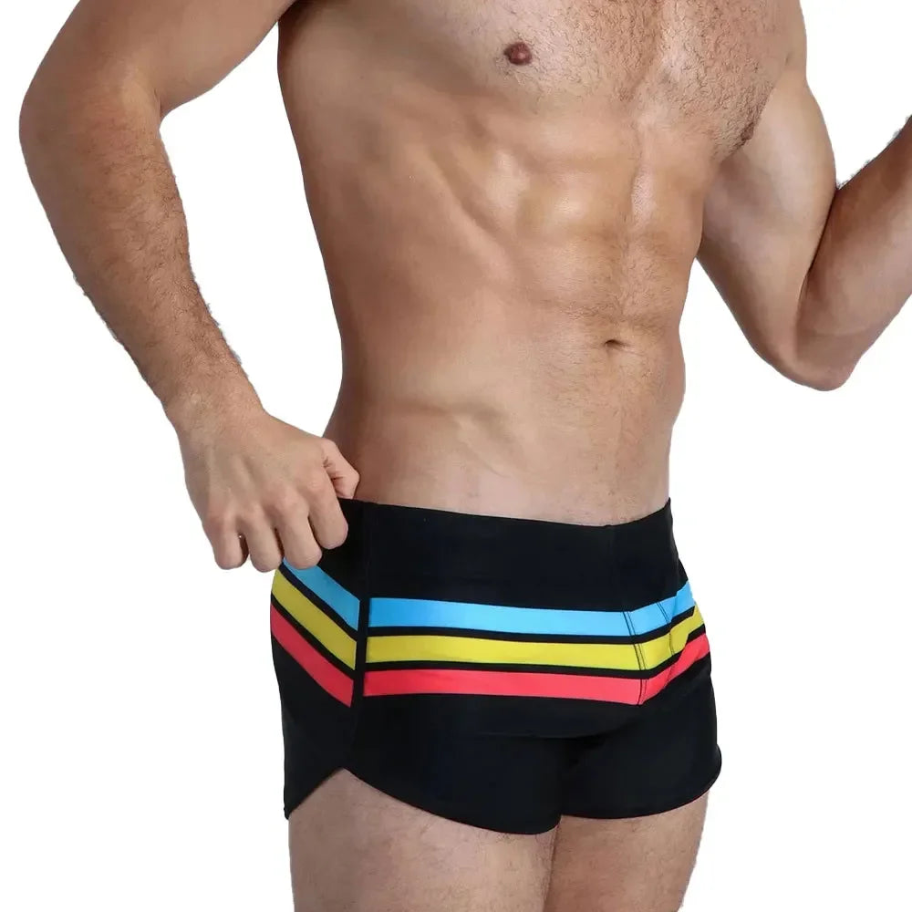 Men's Quick-Dry Swim Trunks – Striped Surf & Beach Shorts