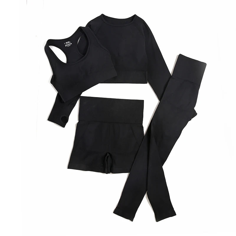 : WAREBALL Seamless Yoga Set – 2/3/4pcs Gym Outfit