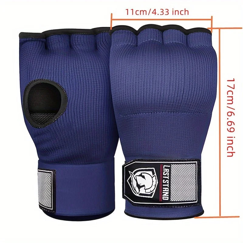 MMA Half-Finger Gel Boxing Gloves with Wrist Strap