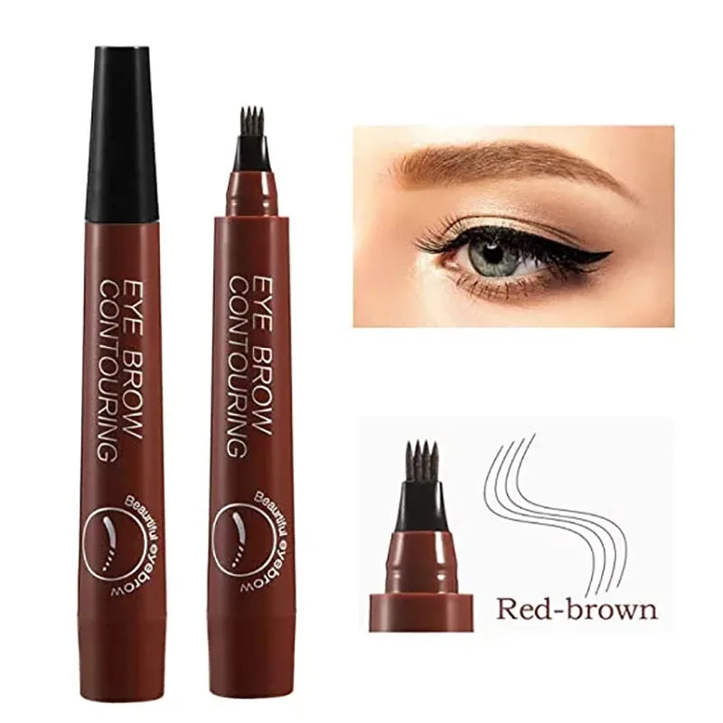 5-Color Waterproof Microblading Eyebrow Pen – 4-Tip Precision