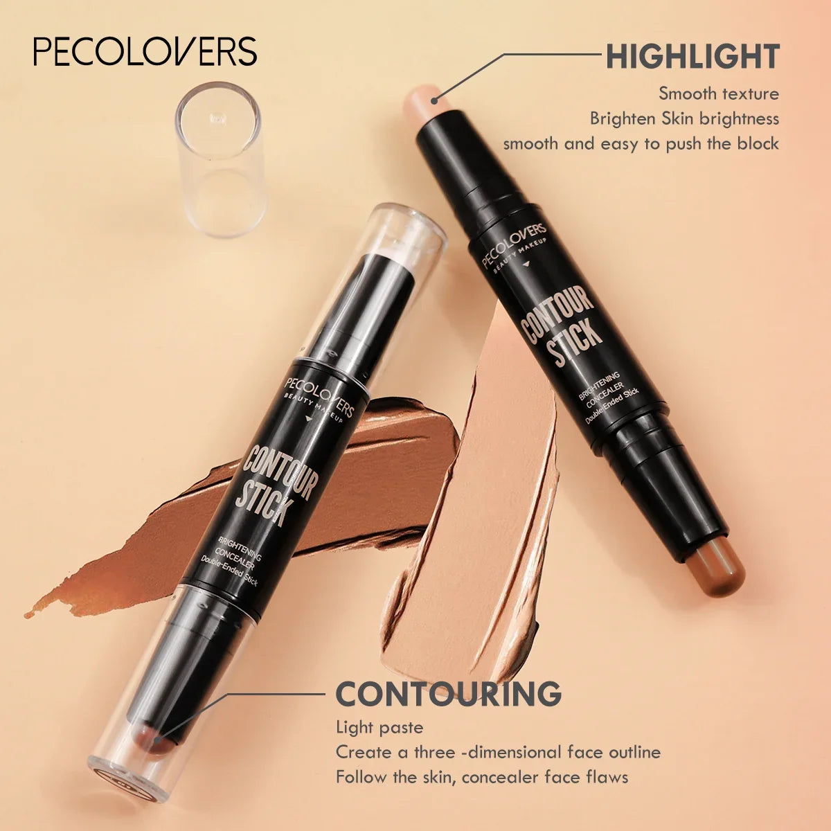 Double Head Highlight Pen - Waterproof Contouring & Concealer Stick