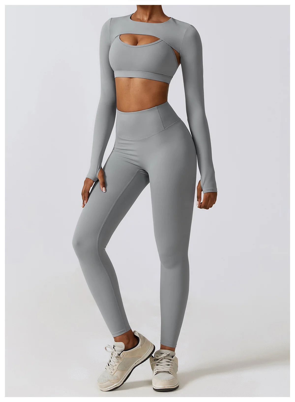 Women's Seamless Yoga Set – Leggings & Crop Top Workout Outfit