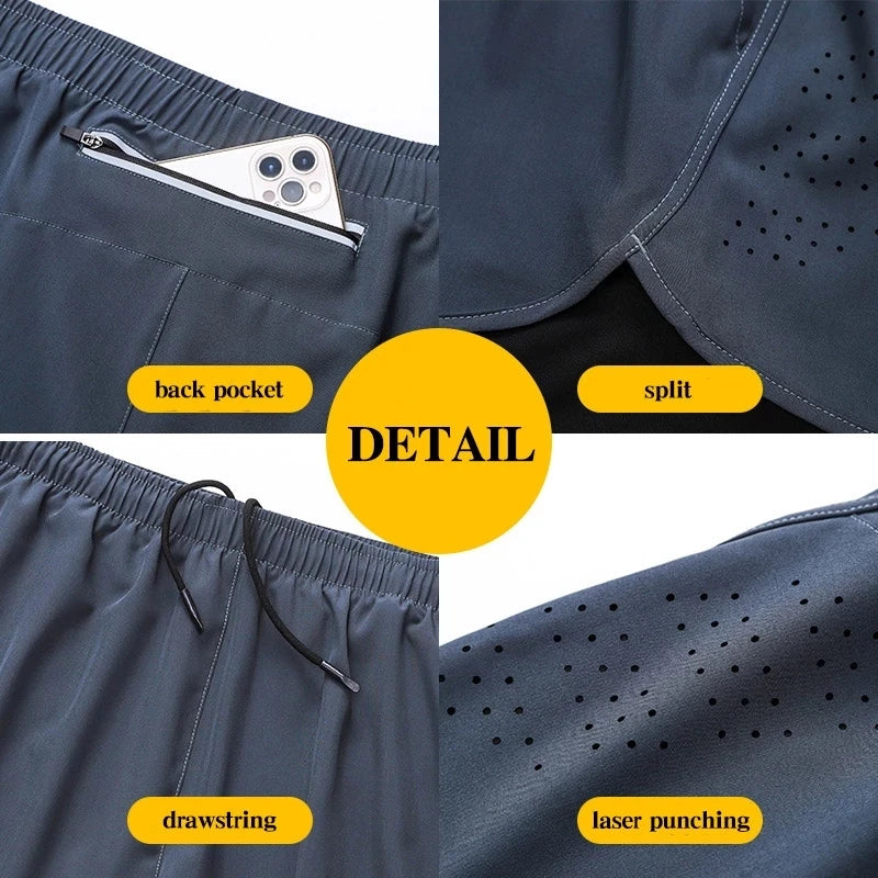 Quick-Dry Double-Layer Running Shorts