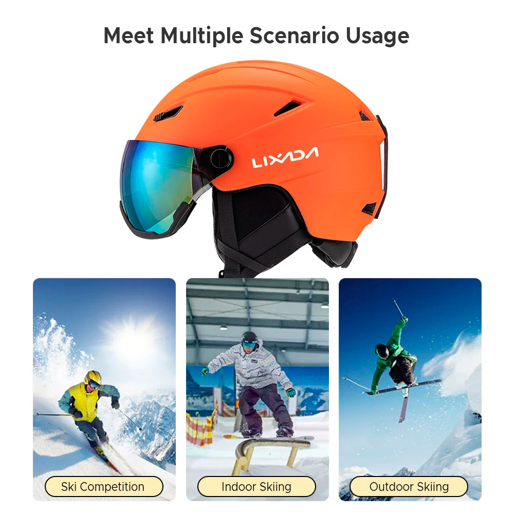 LIXADA Integrated Ski Helmet with Removable Visor Goggles – Men and Women’s Snowboard Helmet