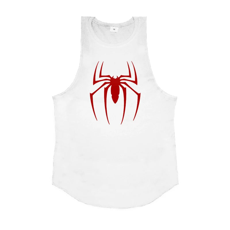 Men's Red Spider Printed Gym Tank Top