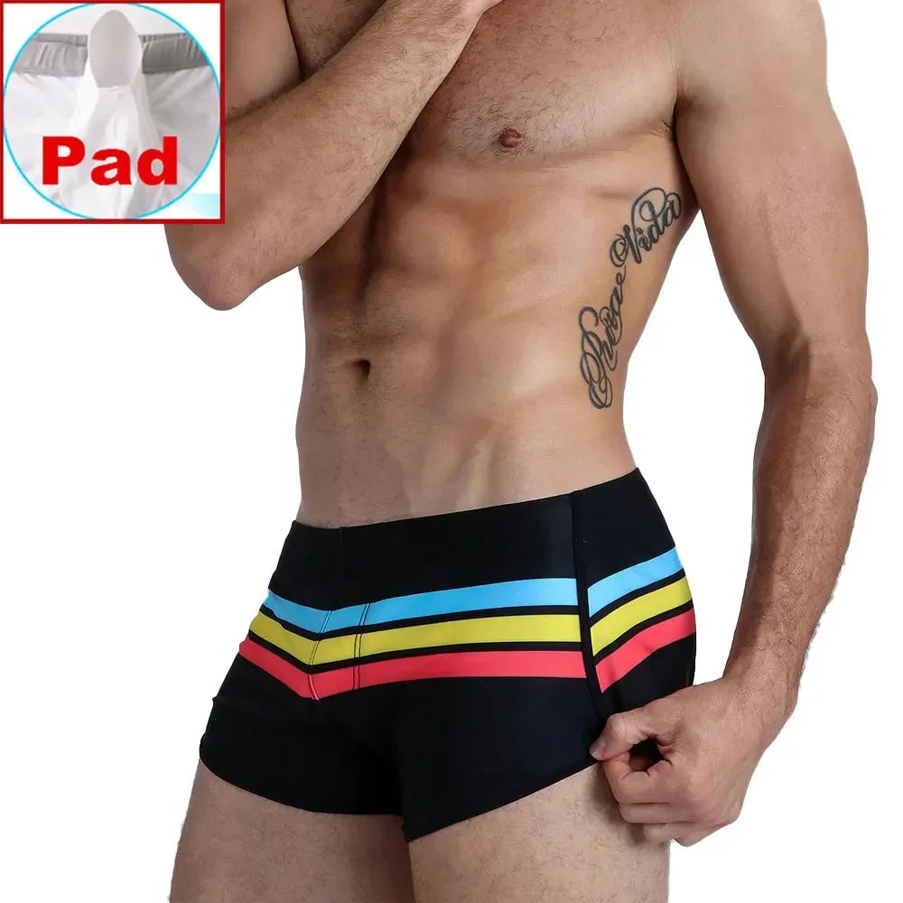 Men's Quick-Dry Swim Trunks – Striped Surf & Beach Shorts