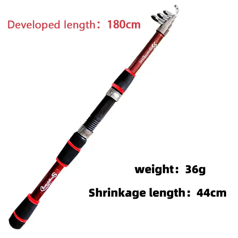 Telescopic Fishing Rod & Reel Combo Kit – Full Travel Set with Baits & Hooks