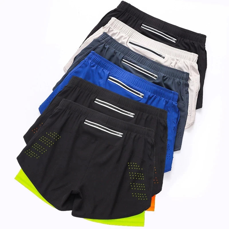 Quick-Dry Double-Layer Running Shorts