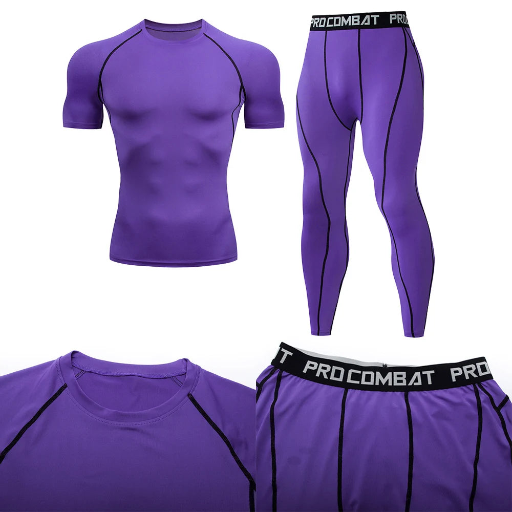 2PCS Men's Compression Sportswear Set – Gym & Fitness Tracksuit