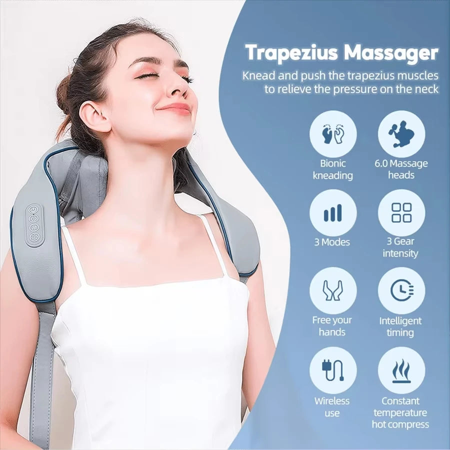 Electric Hot Compress Massager – Shoulder & Neck Kneading Therapy