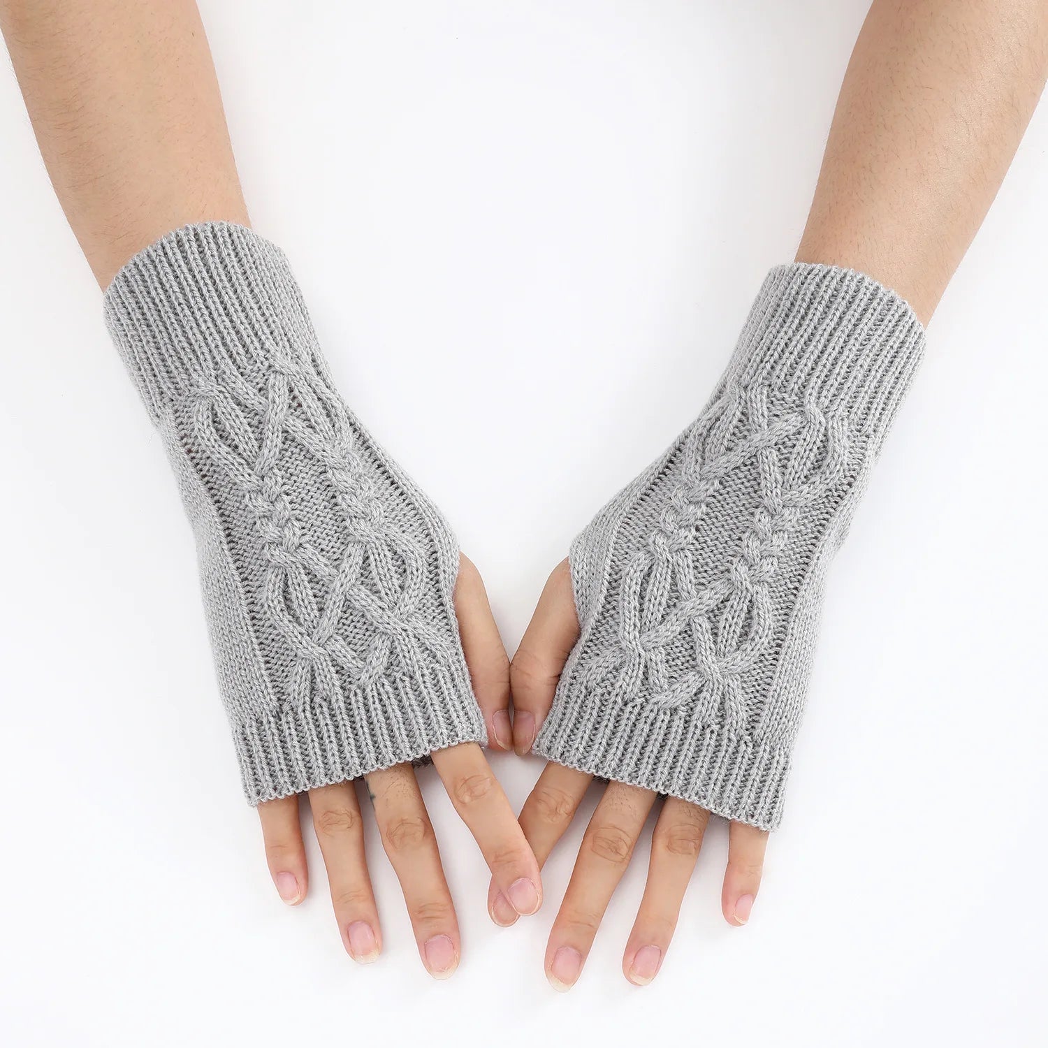 Half Finger Gloves for Women Winter Soft Warm Wool