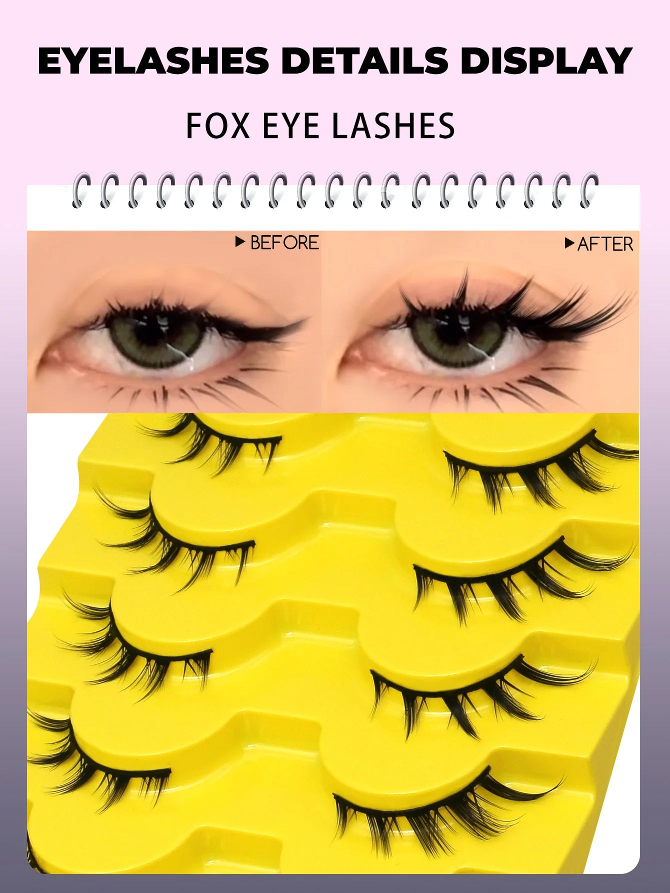 GROINNEYA Cat Eye 3D Faux Mink Lashes – Natural & Volumized