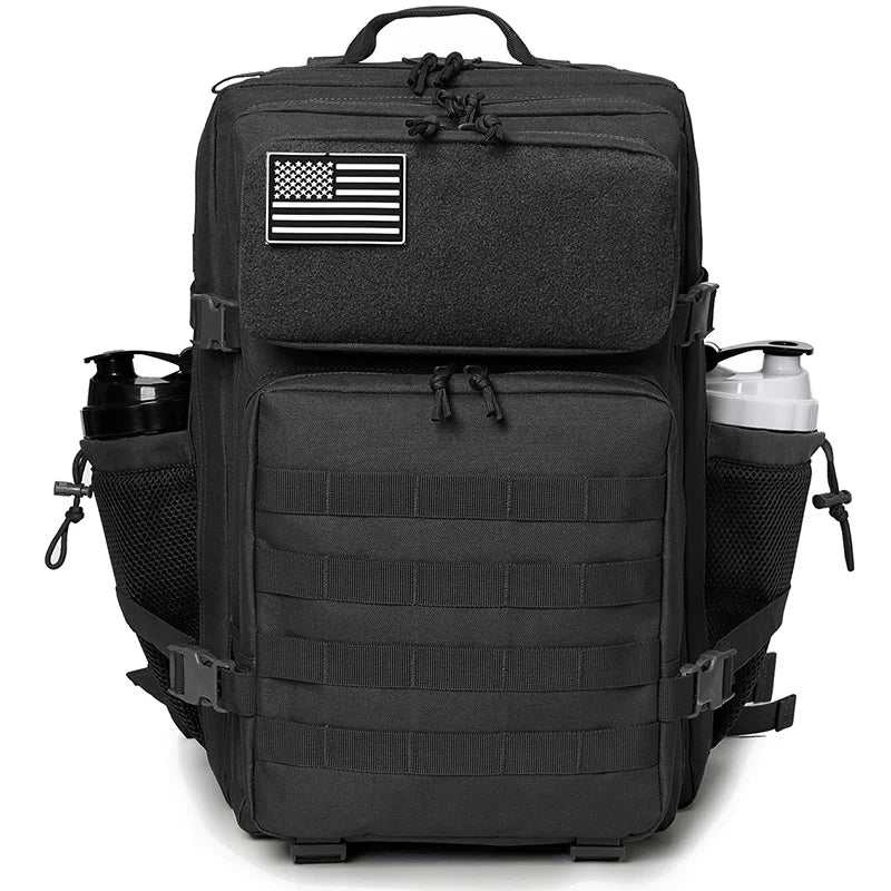 QT&QY 50L Tactical Backpack – MOLLE Survival Rucksack with Bottle Holder