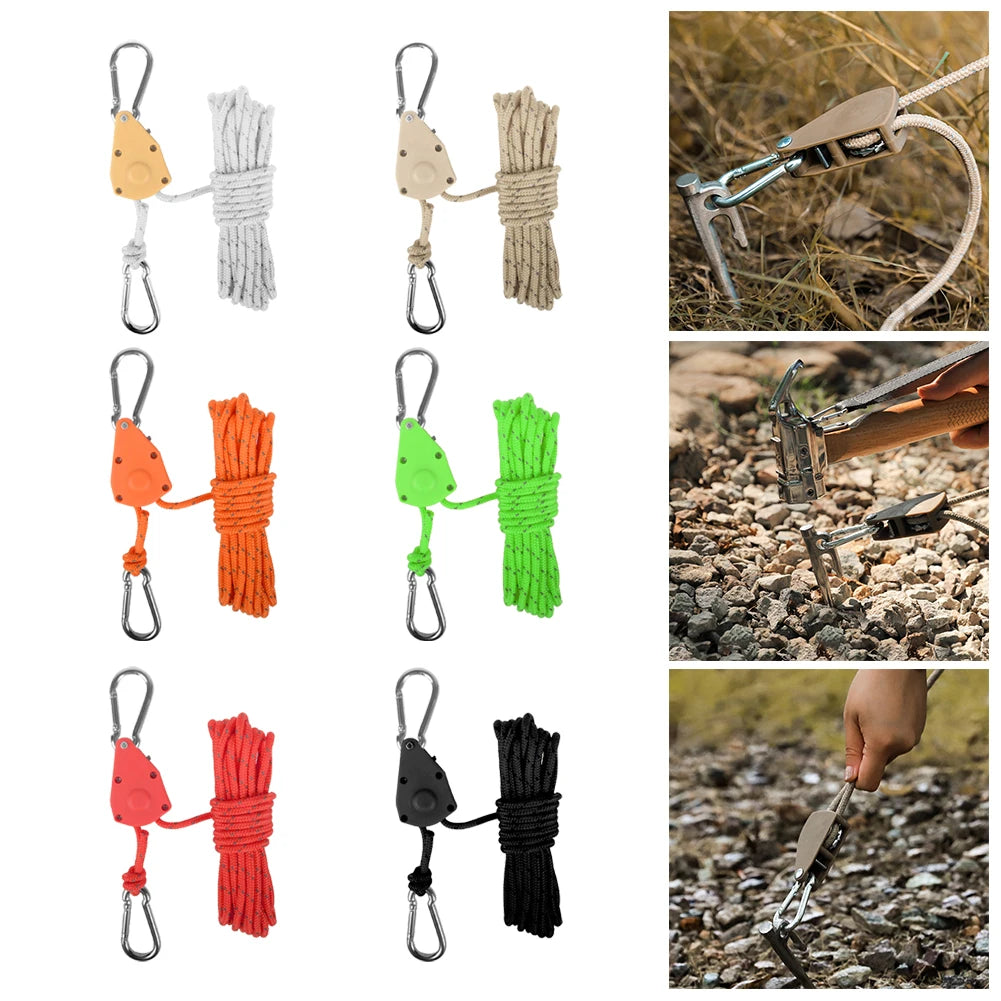 1pc 4M Camping Rope – Quick Setup Adjustable Guy Lines for Tent & Outdoor Gear