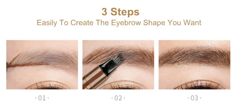 5-Color Waterproof Microblading Eyebrow Pen – 4-Tip Precision