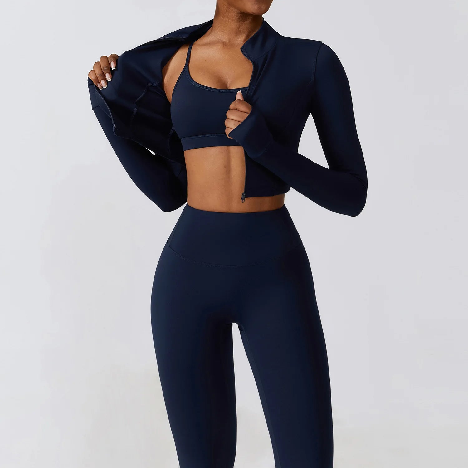 Women's Seamless Yoga Set – Leggings & Crop Top Workout Outfit