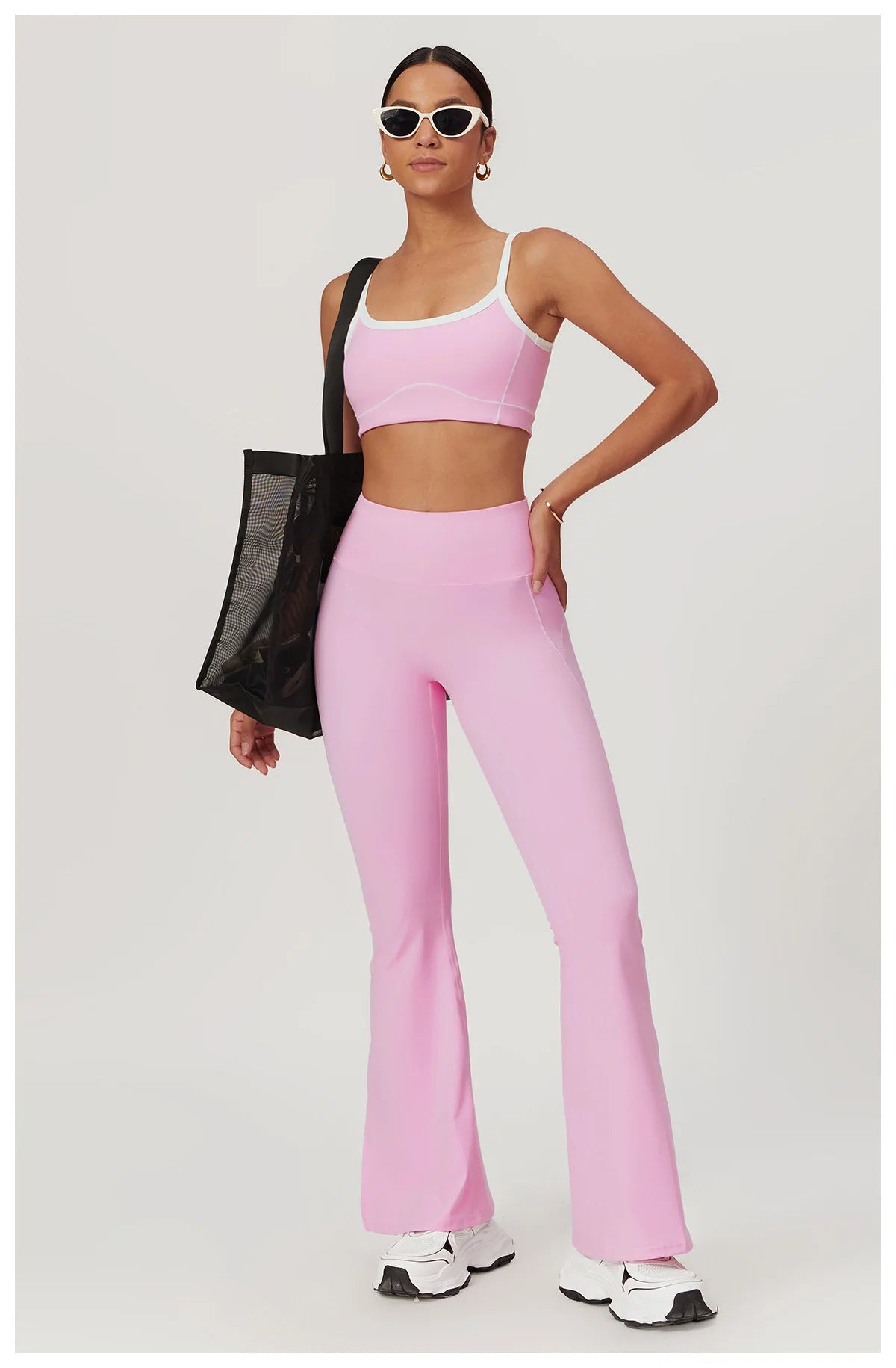 Women's Yoga Set – Sport Bra & High-Waist Flare Leggings/Shorts