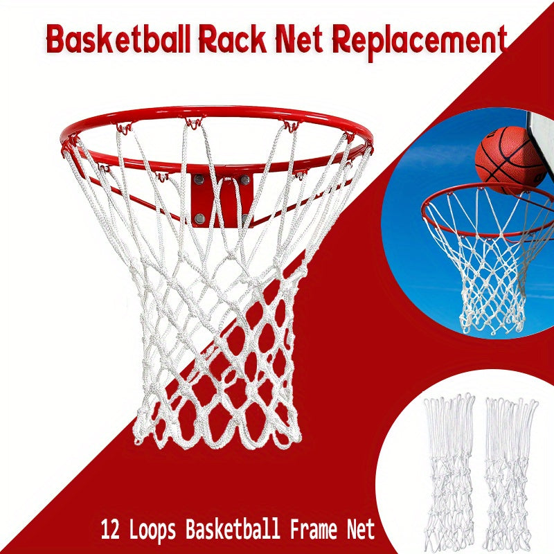 1/2PCS Basketball Hoop Net – Heavy-Duty, 12 Loops, Outdoor Replacement Net