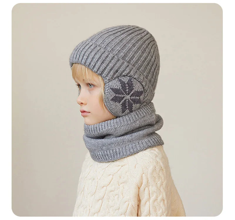 2-Piece Knitted Children Winter Hat & Scarf Set: