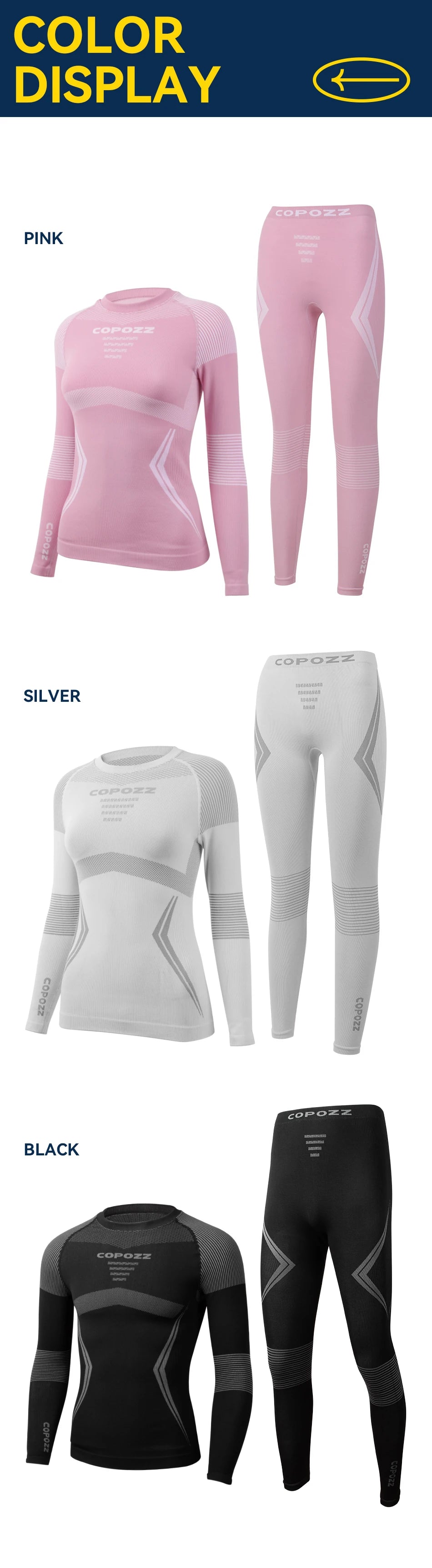 COPOZZ Ski Thermal Underwear Set for Men & Women