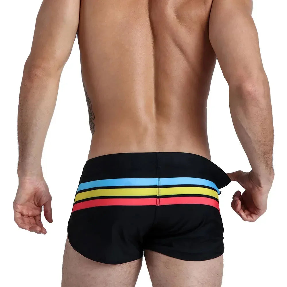 Men's Quick-Dry Swim Trunks – Striped Surf & Beach Shorts