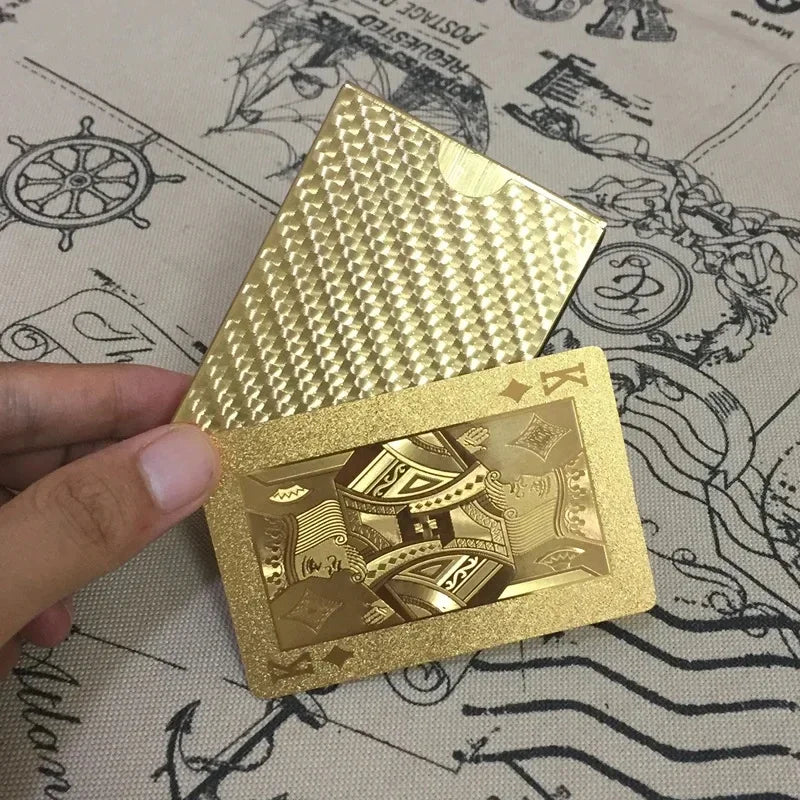 24K Gold Foil Playing Cards Deck – Luxury Poker Set & Unique Party Gift