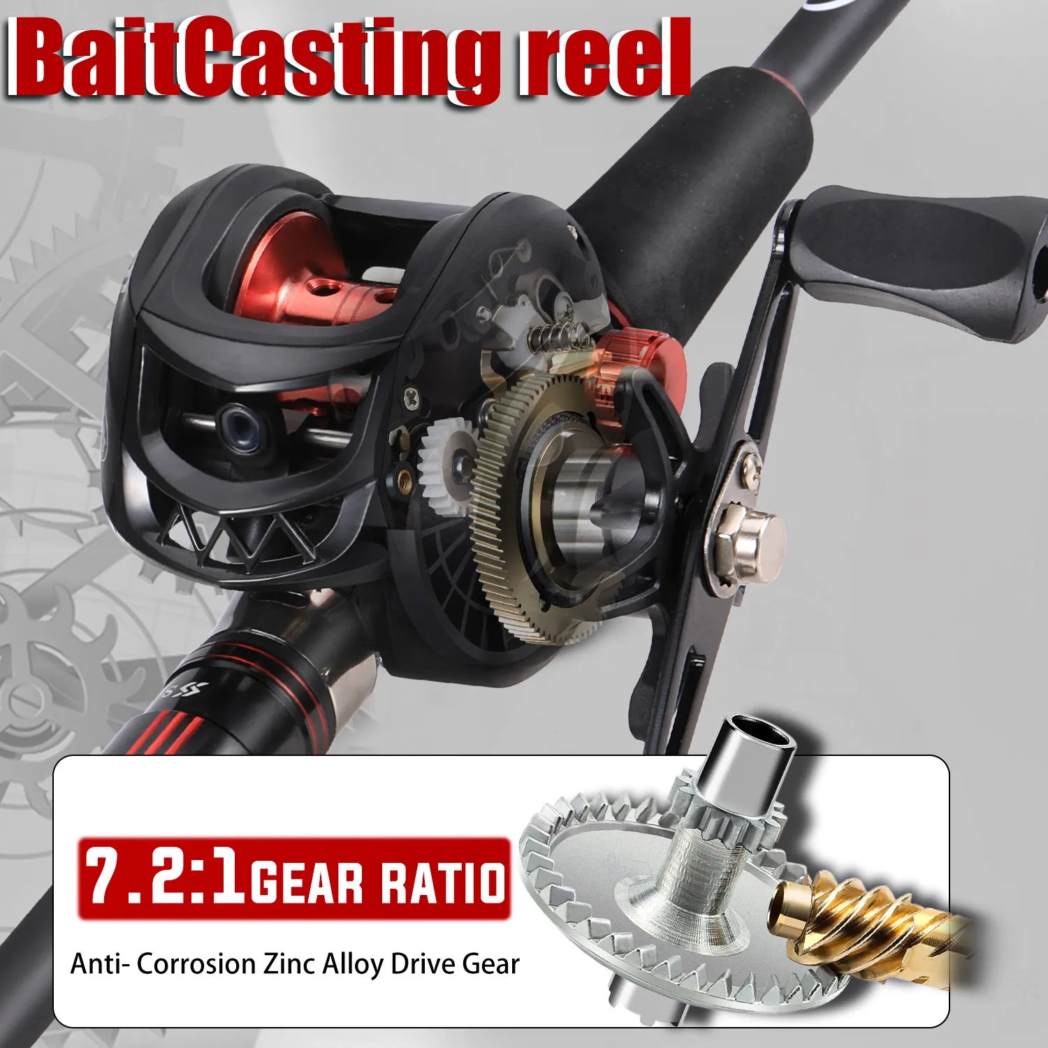 Sougayilang ProCast™ Carbon Baitcasting Combo – 1.8~2.1m Rod + 7.2:1 Reel