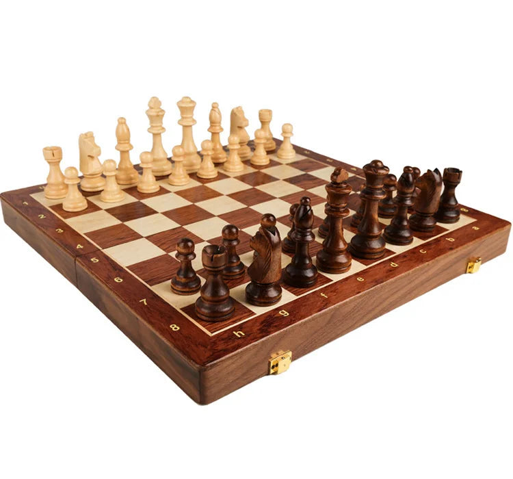 Top-Grade Wooden Chess Set – Classic Folding Board Game