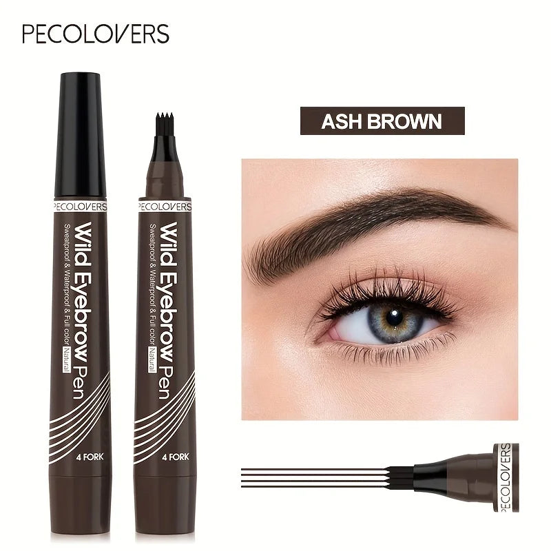 : 6-Color Waterproof Eyebrow Tattoo Pen – Split Tip Liquid Brow Pencil