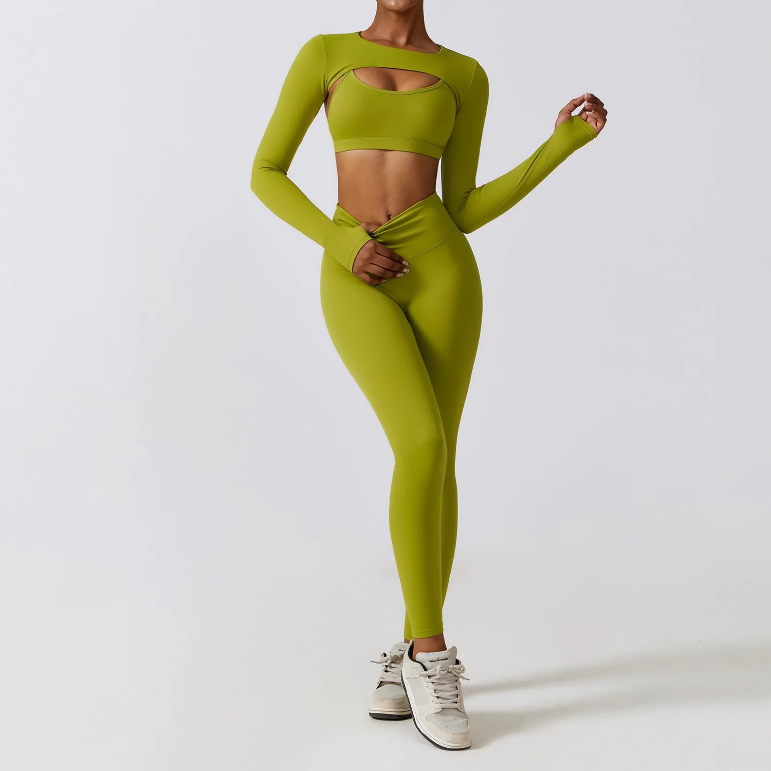 Women's Seamless Yoga Set – Leggings & Crop Top Workout Outfit