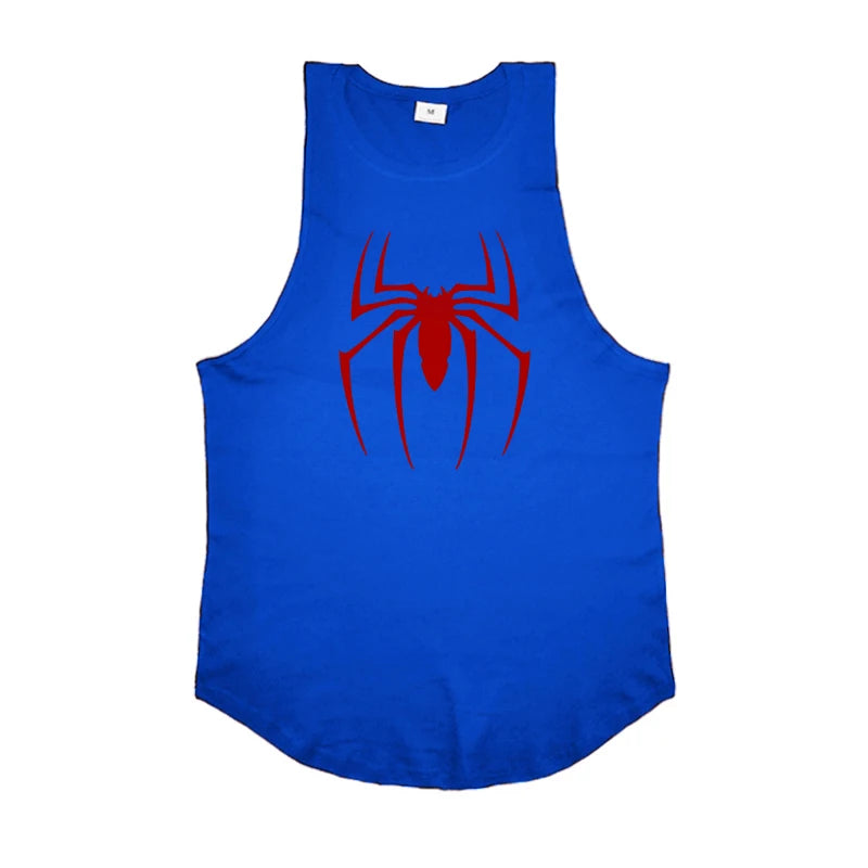 Men's Red Spider Printed Gym Tank Top