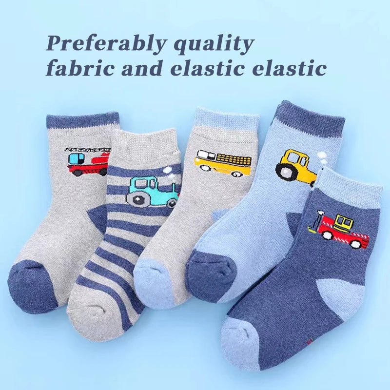 5 Pairs Terry Socks for Children: