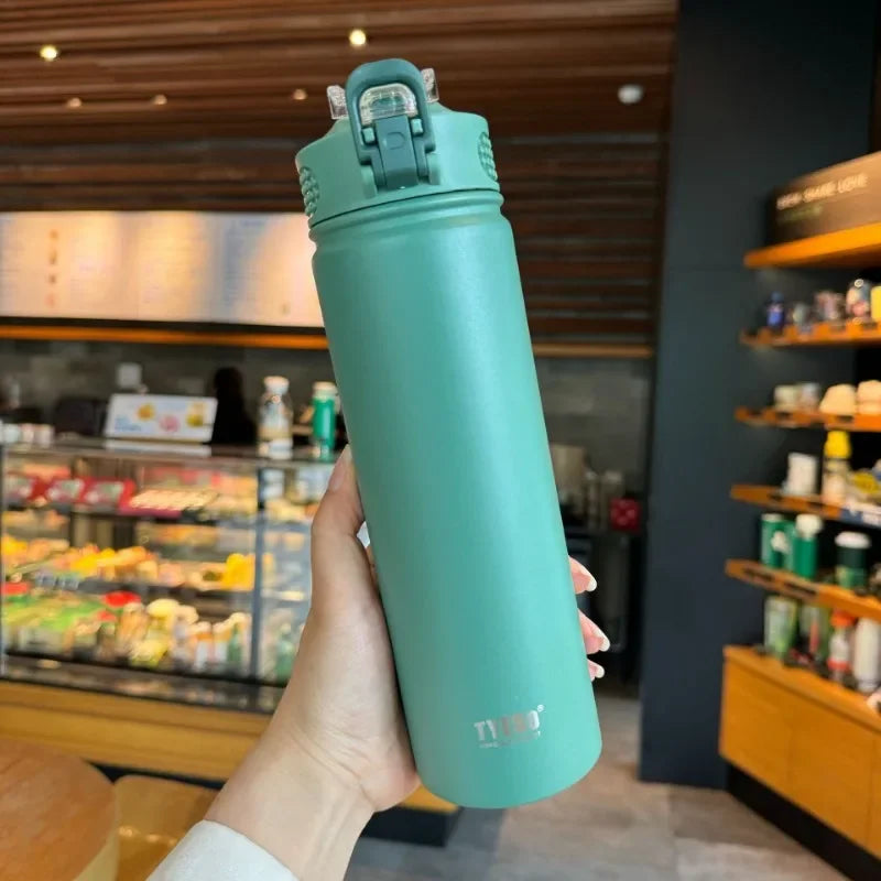 Stainless Steel Thermos Bottle with Straw – 600ml/750ml