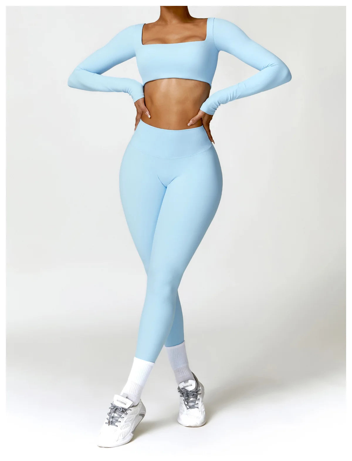 Women's 2PCS Quick-Dry Yoga Set – Long Sleeve Sports Shirt & Leggings