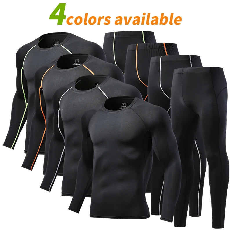 Men's Compression Workout Set – Long Sleeve & Tights