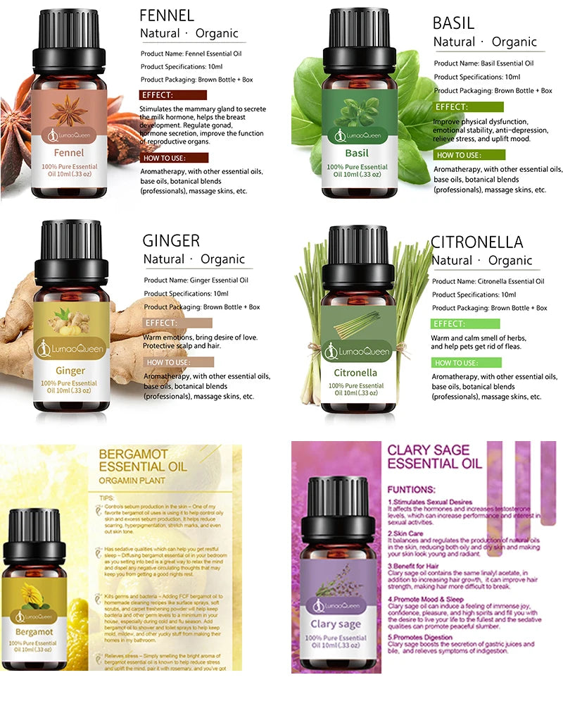 100% Pure Essential Oils Set