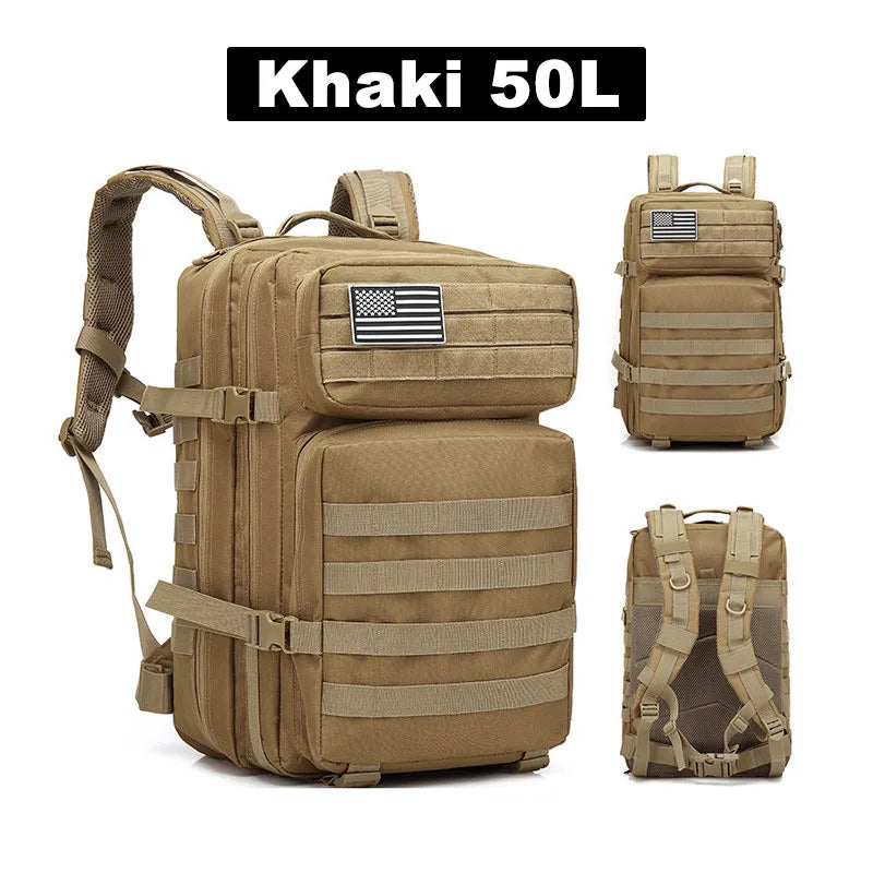 25L/35L/50L Tactical Backpack – Waterproof Outdoor Rucksack for Men