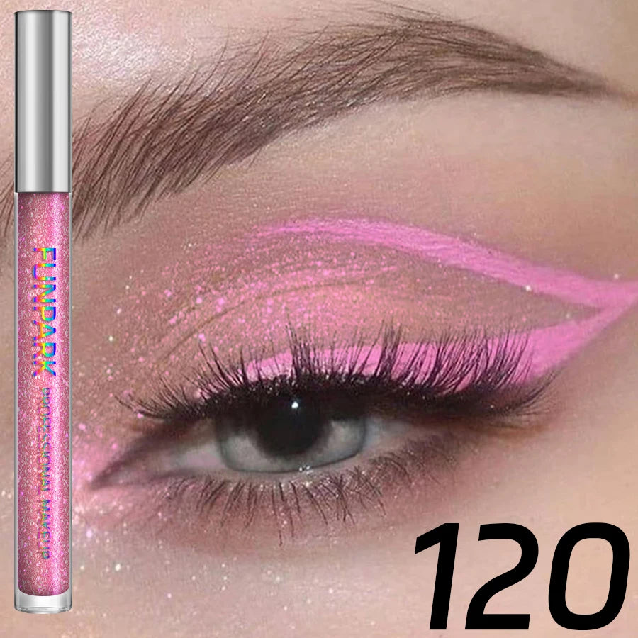 Colorful Liquid Eyeshadow & Glitter Eyeliner – Long-Lasting Shimmer