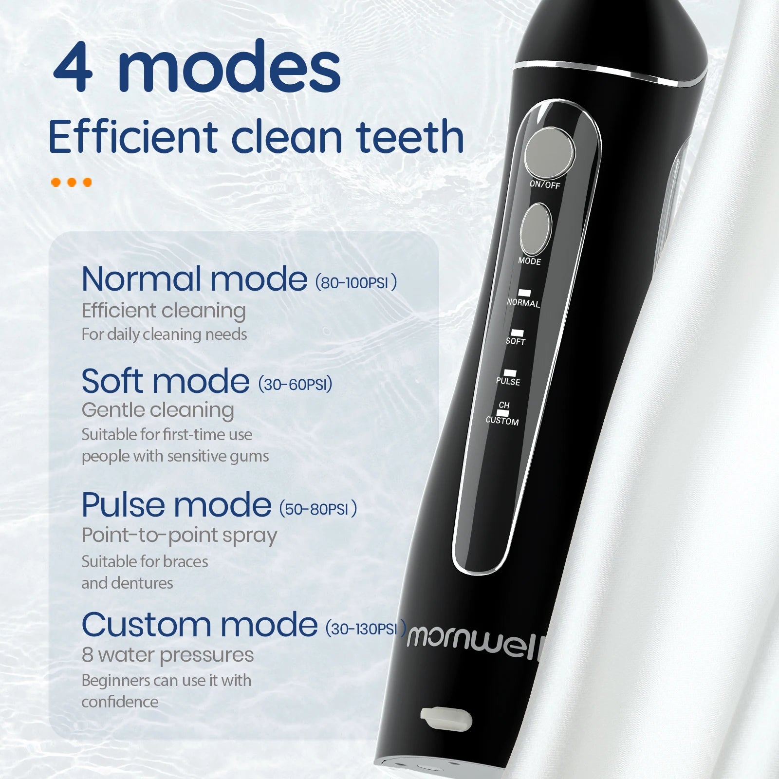 Mornwell Portable Oral Irrigator F18 Water Flosser: