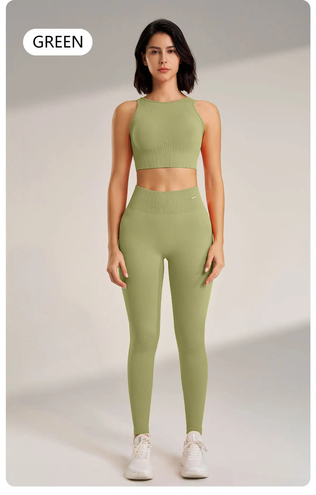 Women's Seamless Yoga Set – High-Waisted Leggings & Top