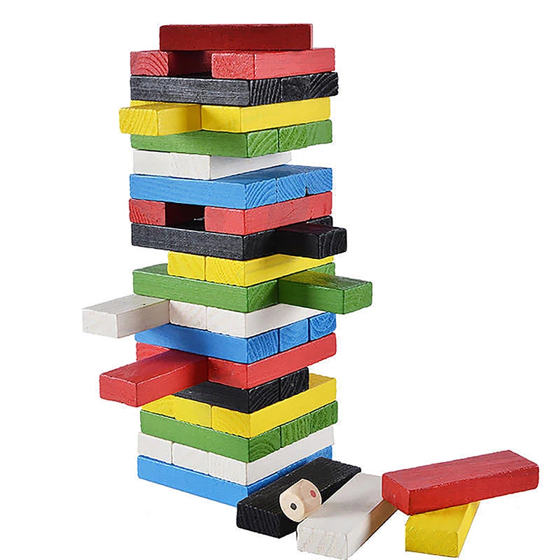Solid Wood Stacking Tower Game – Interactive Family Puzzle Toy