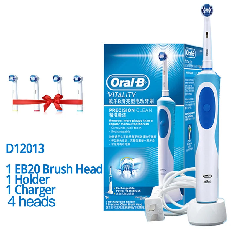 Oral B Rechargeable Electric Toothbrush Vitality Oral Hygiene Precian Clean Toothbrushes Rotating 3D White Teeth Whitening Brush