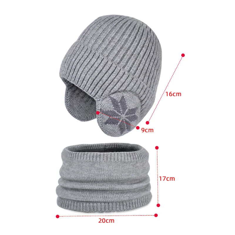 2-Piece Knitted Children Winter Hat & Scarf Set: