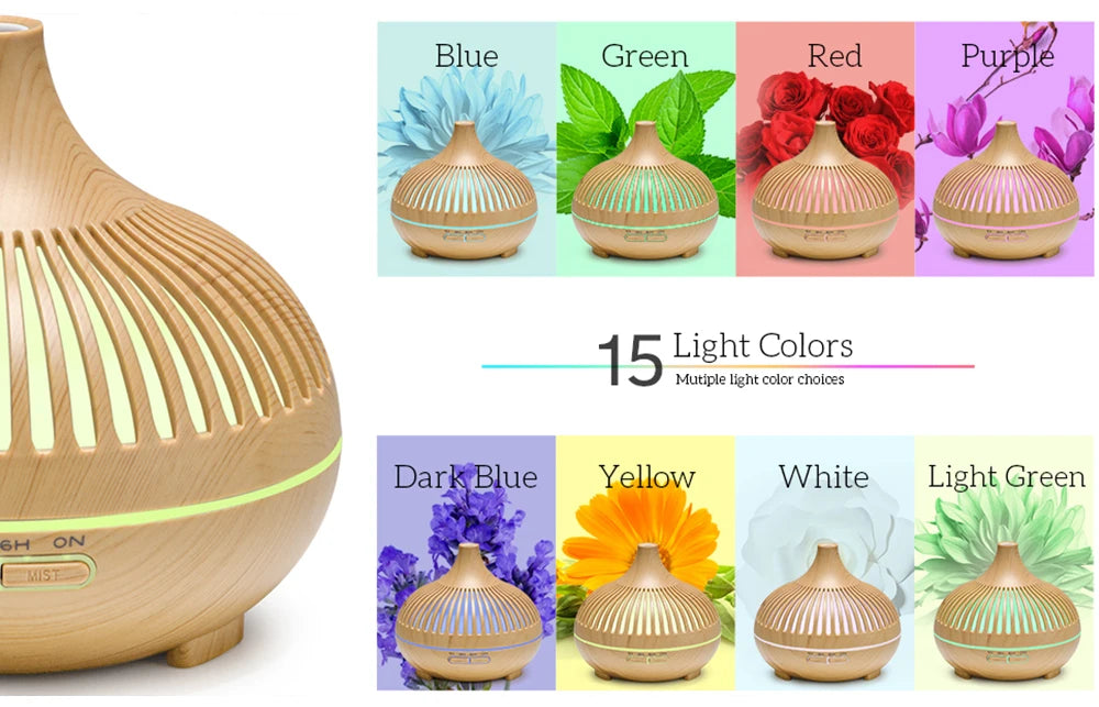 500ML Wood Grain Essential Oil Diffuser