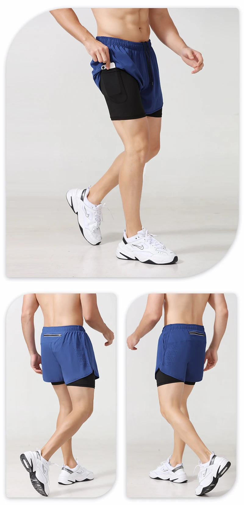 Quick-Dry Double-Layer Running Shorts
