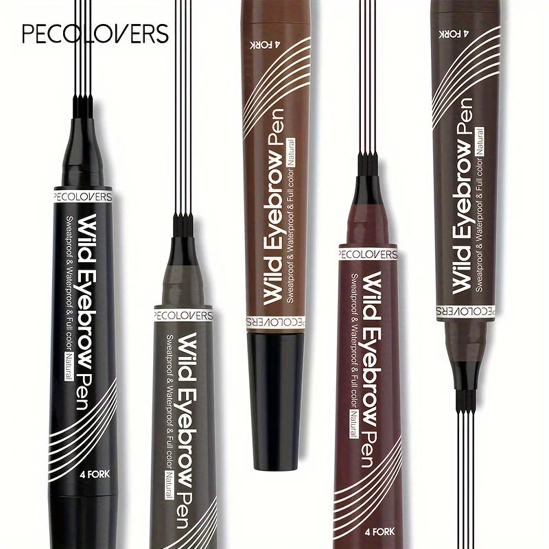 : 6-Color Waterproof Eyebrow Tattoo Pen – Split Tip Liquid Brow Pencil