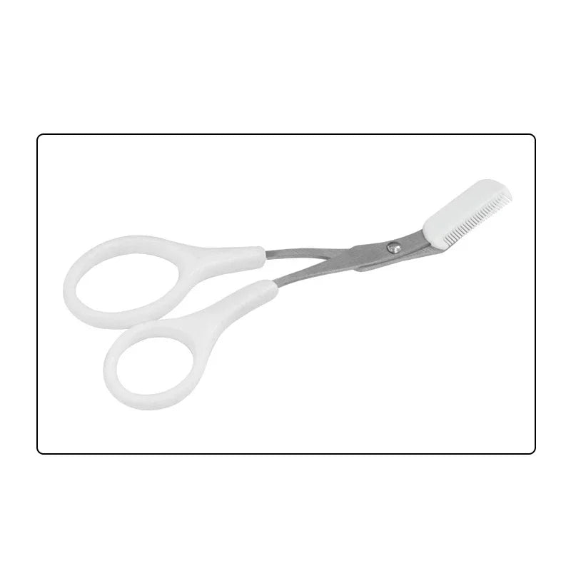 Eyebrow Trimmer Scissors with Comb – Stainless Steel Beauty Tool for Women