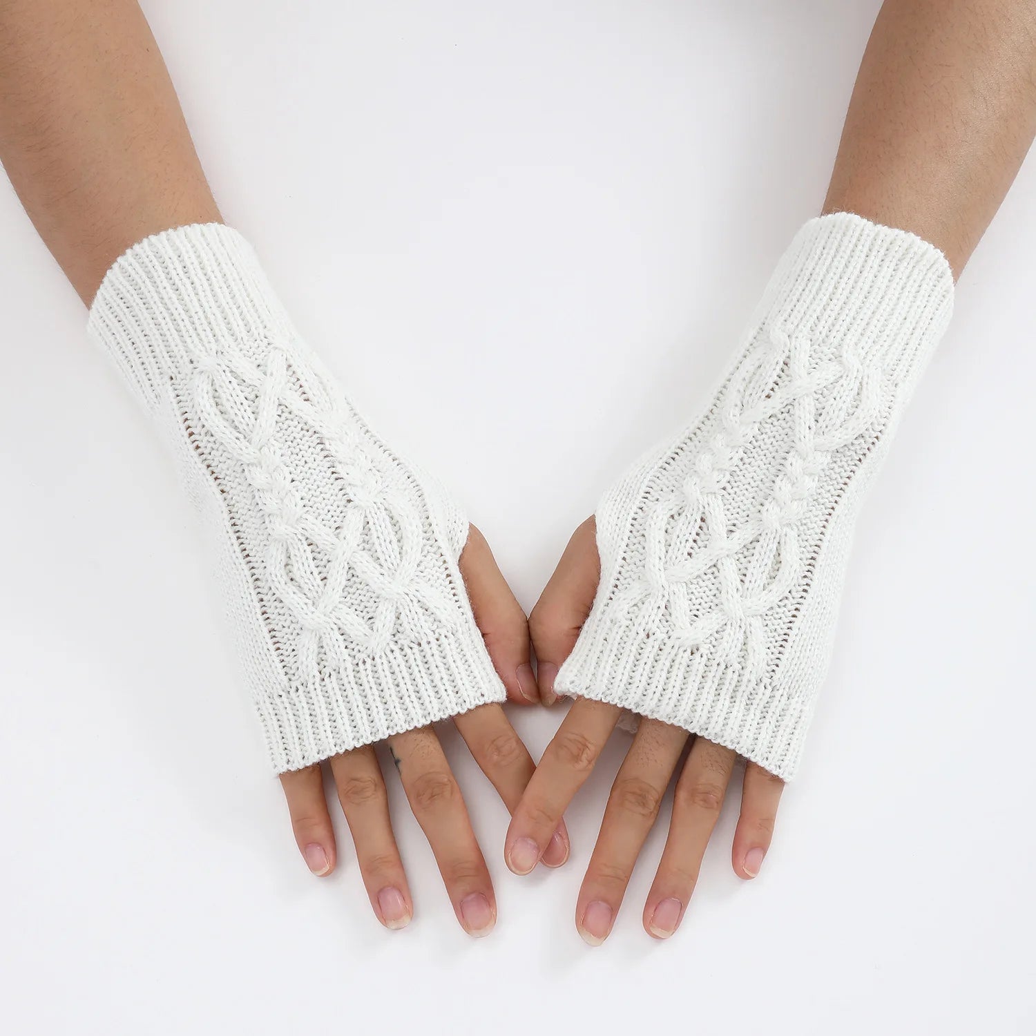 Half Finger Gloves for Women Winter Soft Warm Wool