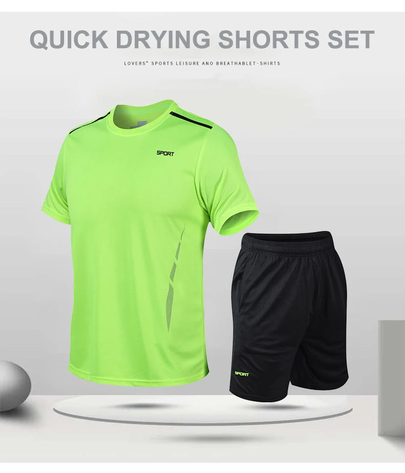 CHRLCK Men's Quick-Dry Running Set – Breathable Fitness Suit