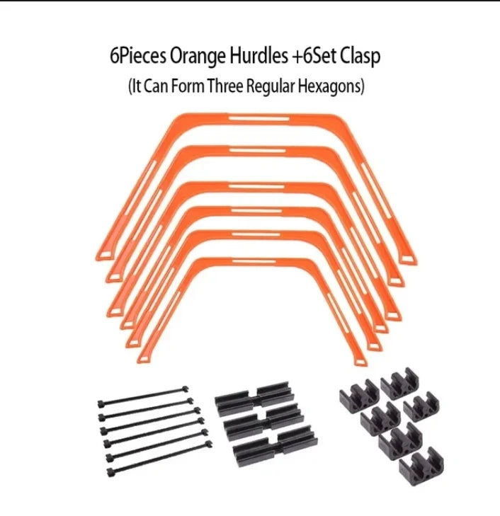 6Pcs Agility Hurdles Set – Football & Soccer Footwork Training Rings